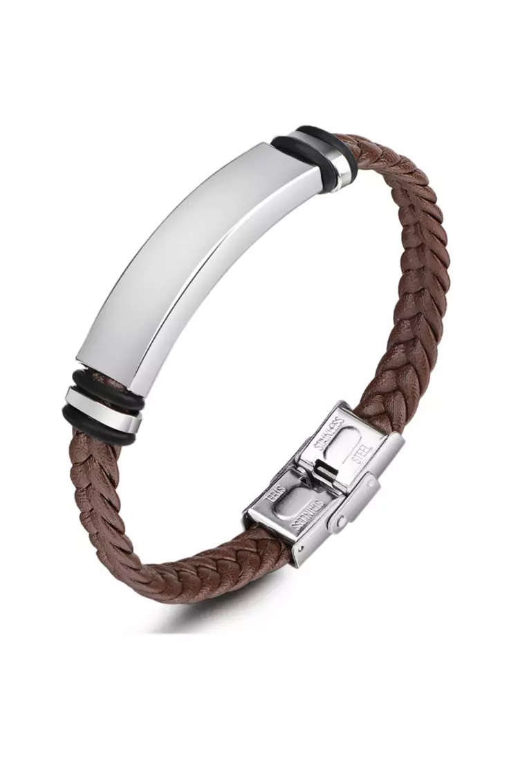 Mens designer leather bracelets clearance uk