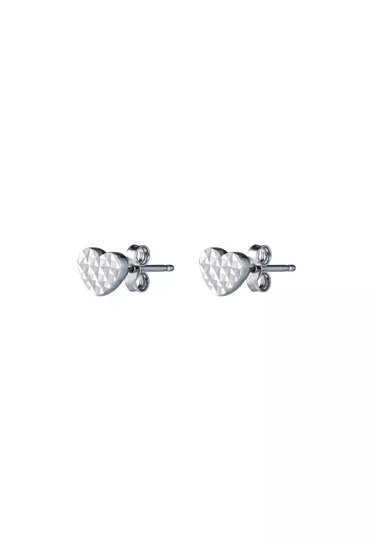TOMEI Petite Love Earrings, White Gold 585
