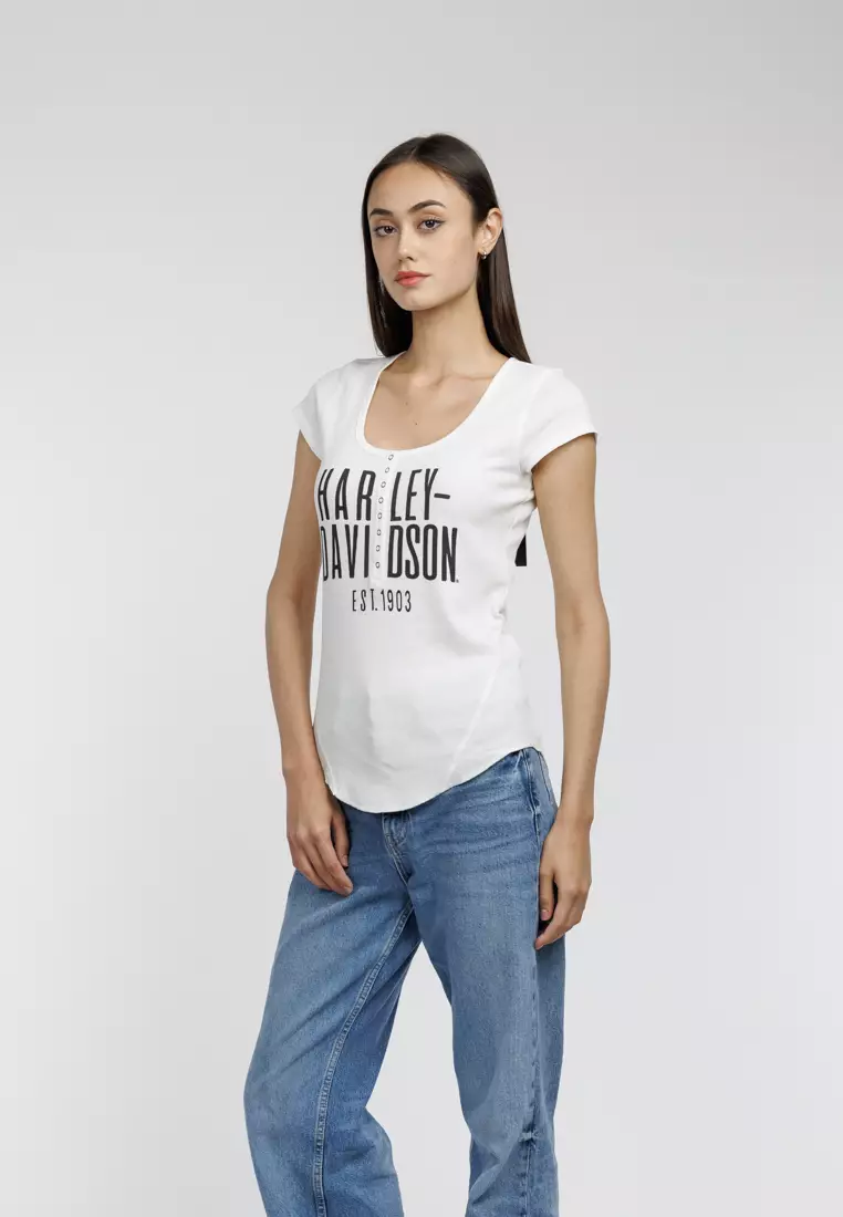 Harley-Davidson Cali Henley Knit Top