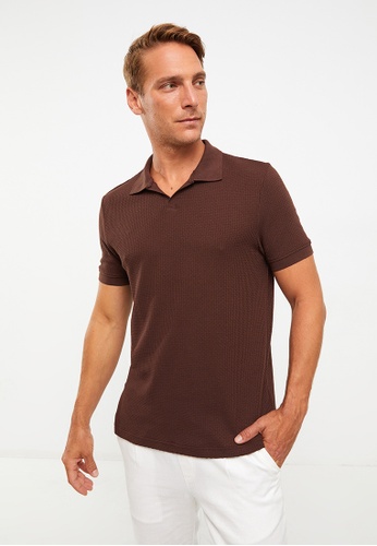 LC WAIKIKI brown Polo Neck Short Sleeve Men's T-Shirt 27214AA7210272GS_1
