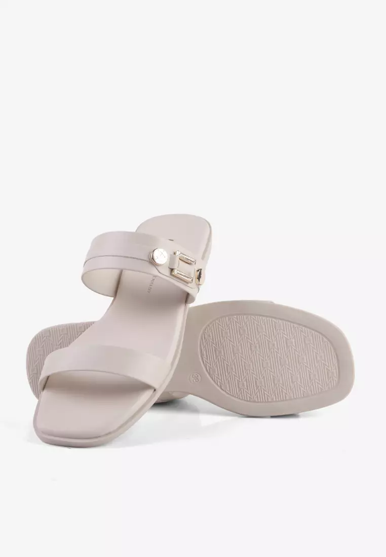 Sandal Slip on Casual Wanita Two Strap L.Nefer