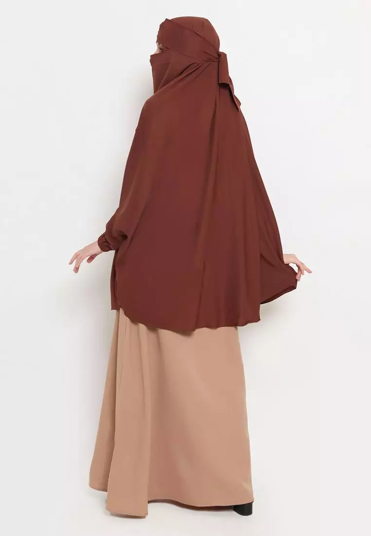 Queenza Set Gamis Wanita Muslimah By Zayidan Madeena Yukensi - Coklat Susu