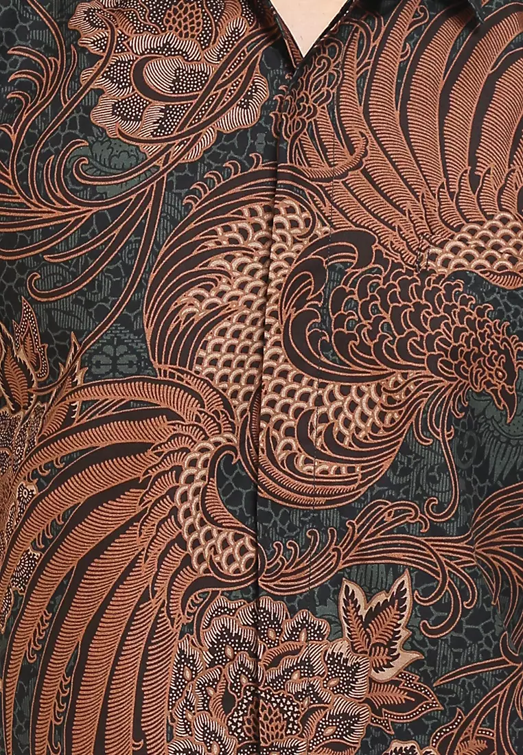 Hem Batik Pria Lengan Pendek Furing Hazel Lining Black