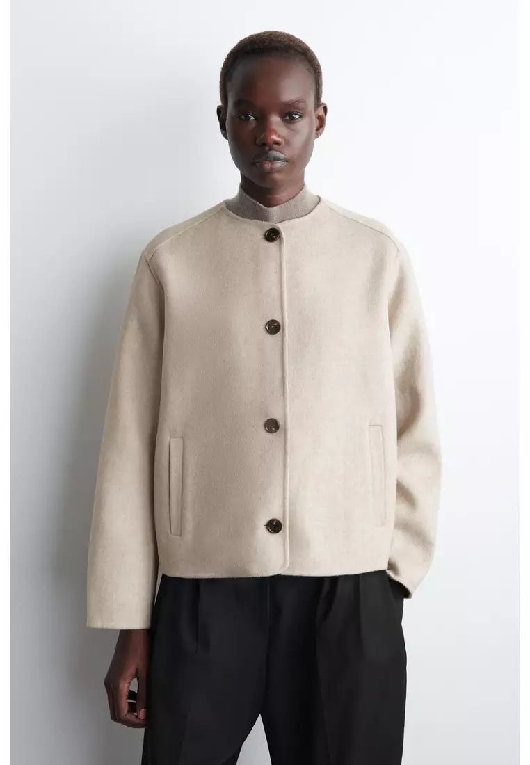 DOUBLE-FACED WOOL BOMBER JACKET