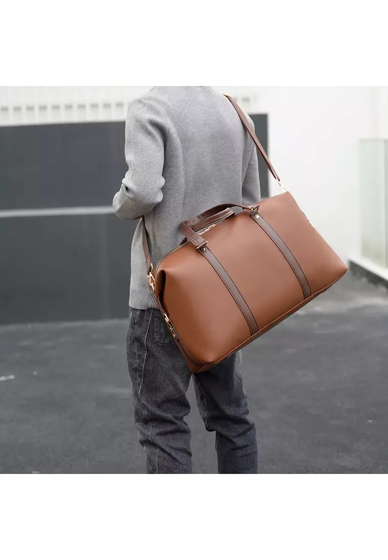 Leather Travel Duffel Bag