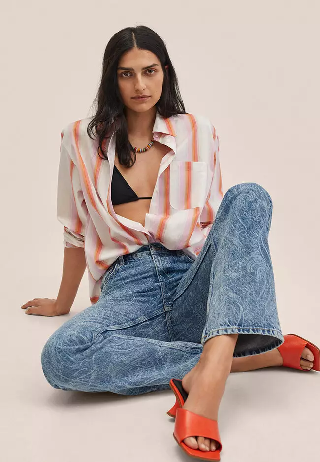 Mid-Rise Straight Jeans