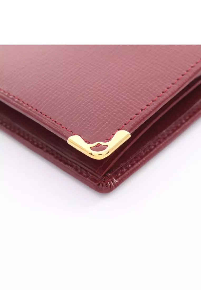 Buy Cartier Pre-loved Cartier mast line Bi-fold wallet leather Bordeaux ...