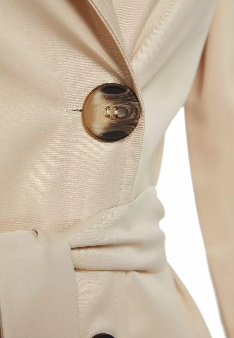 Water-repellent Long Trench Coat