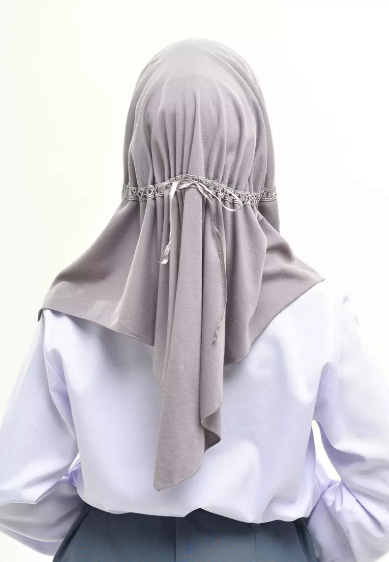 Rabbani - Kerudung Sekolah Instan Aero Exclusive Grey XL