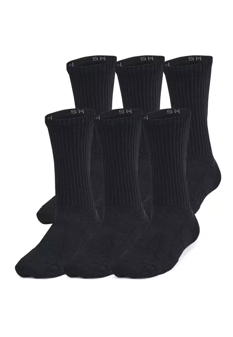 Under Armour UA Training Cotton Kids' 6-Pack Crew Socks