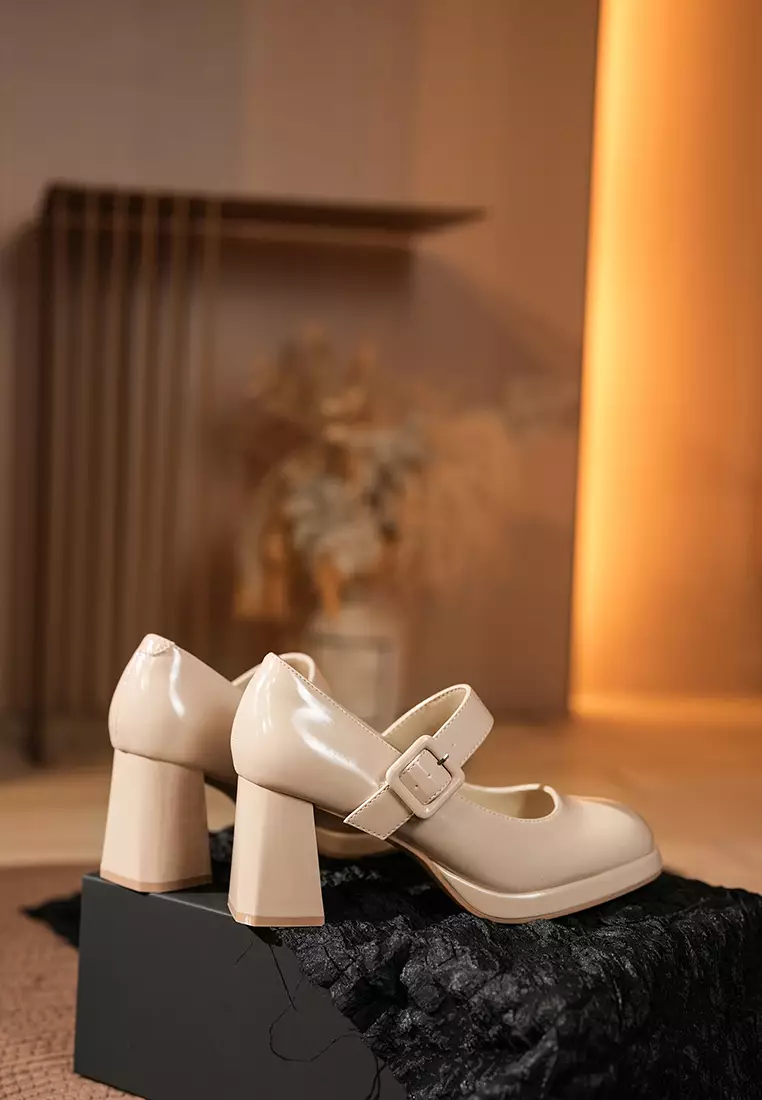 6CM Strap Microfiber Leather Mary Jane Shoes BY2465-6