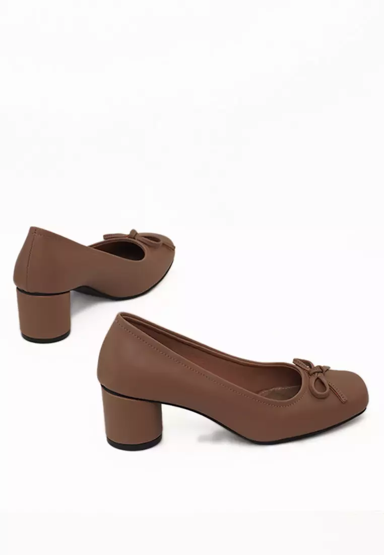 VIVI NICI - Courtney Sepatu Wanita Hak 5 cm Milk Coffee