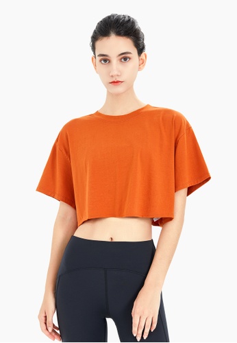 HAPPY FRIDAYS orange Women’s Loose Short Sleeve Top DK-TX27 BE6E6AA02BAA20GS_1