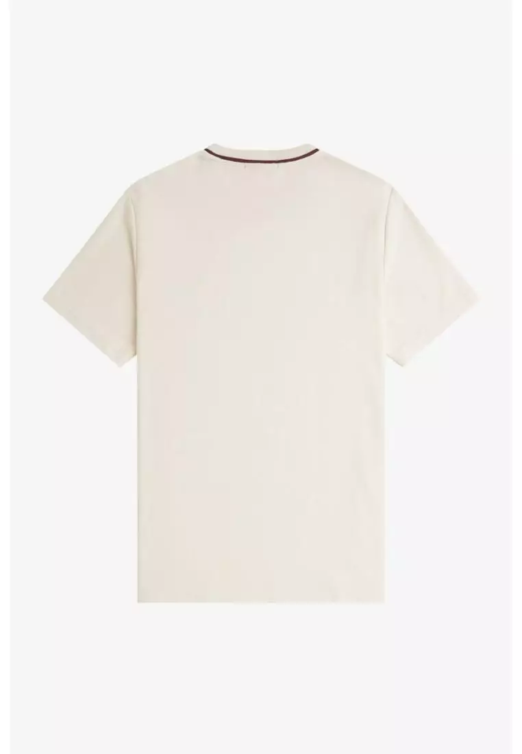 Buy FRED PERRY Fred Perry M1691 Textured Stripe T-Shirt (Ecru