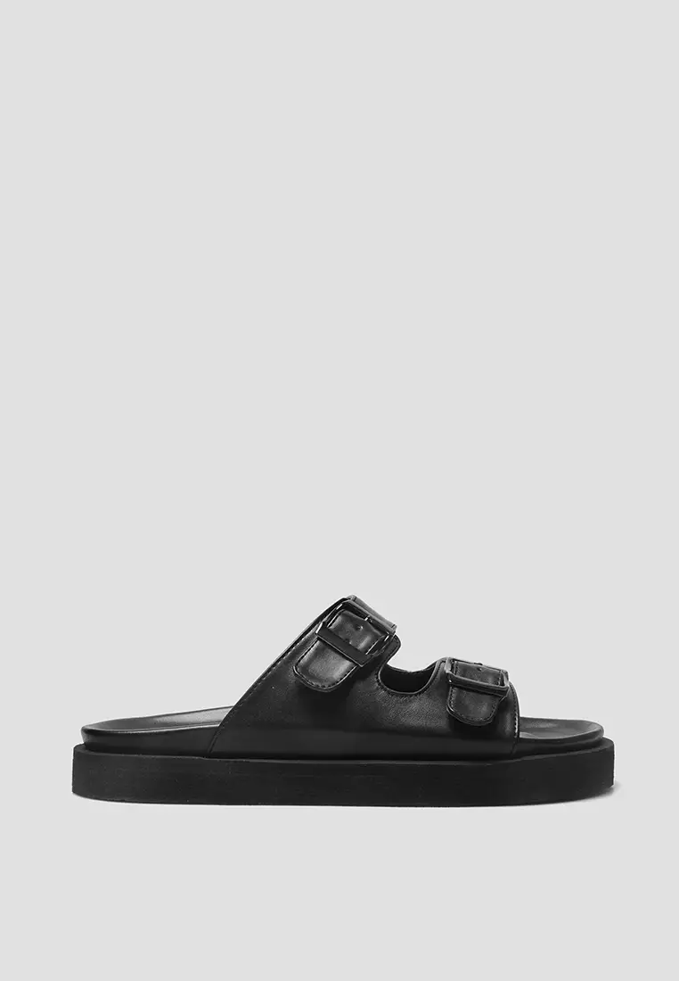 Benedetta Full Black Slide Sandals