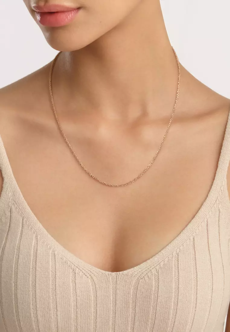 Buy Daniel Wellington Elan Twisted Chain Necklace Rose Gold