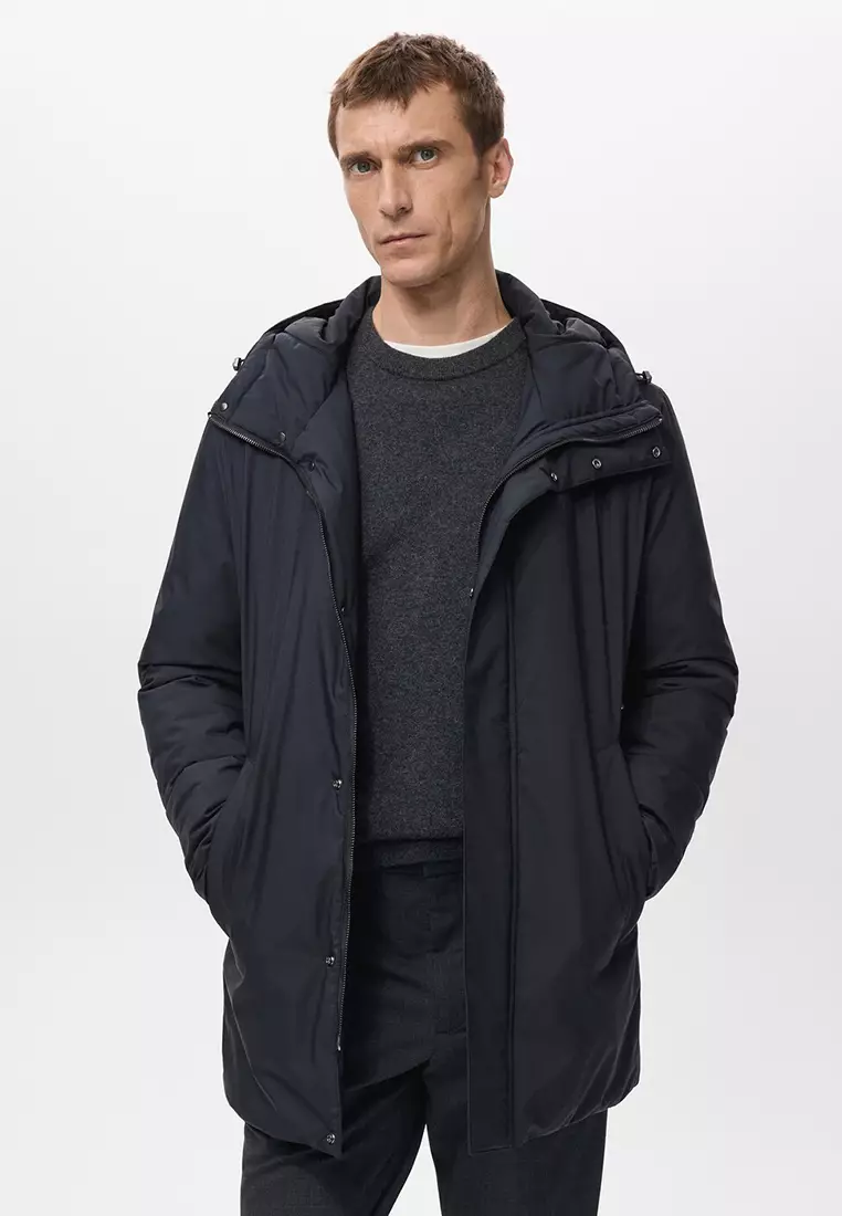 Detachable Water-Repellent Padded Parka Jacket