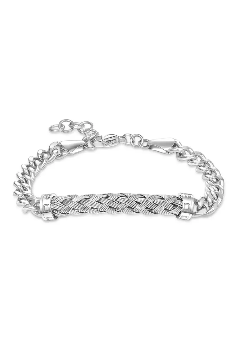 Police Crossed Stainless Steel Bracelet For Men PPEAGB0032402