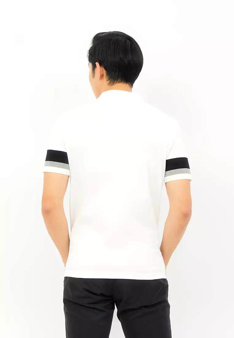 Kale Dion White / Polo Shirt  Pria / Kaos Kerah Casual
