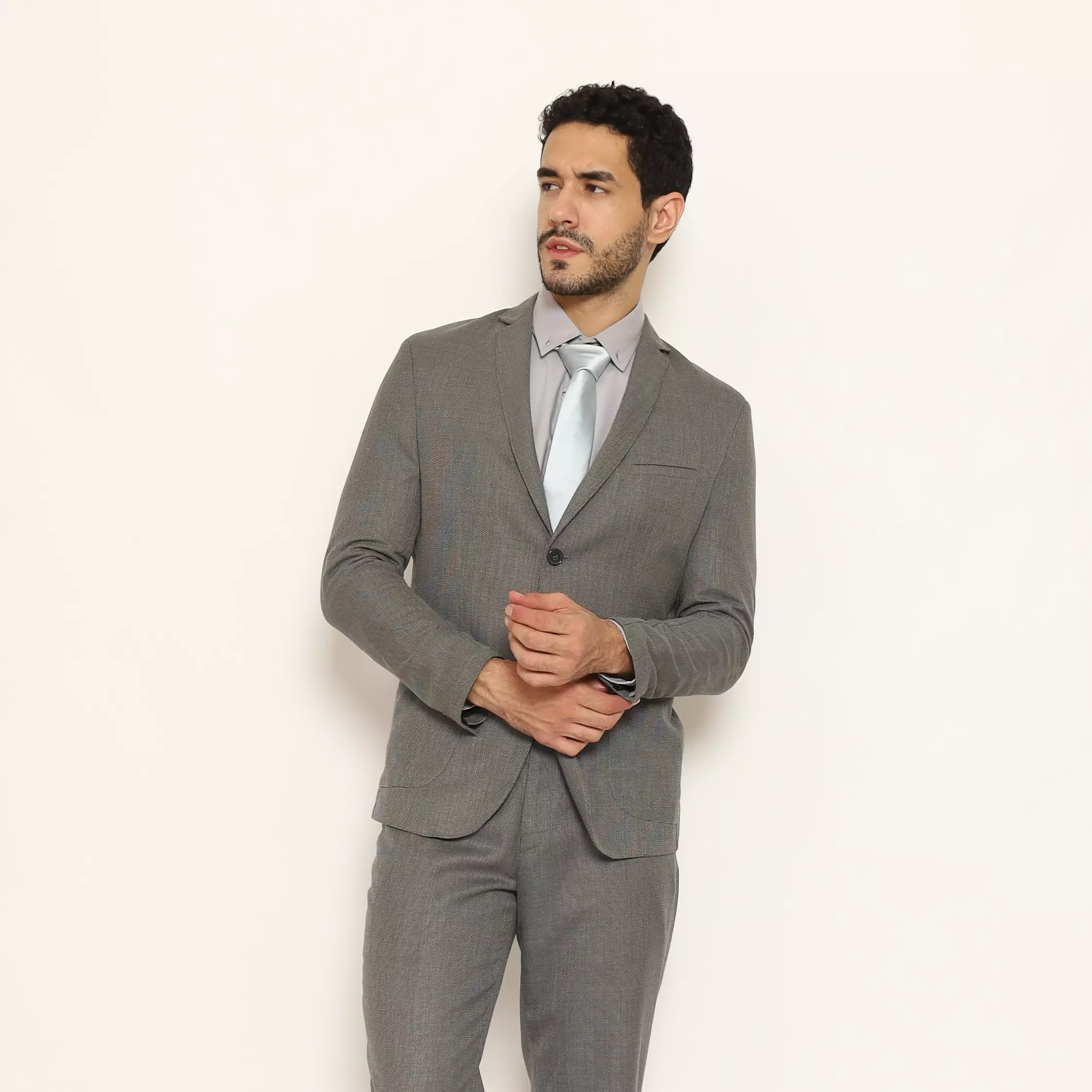 Schoeller Jas Cabrillio 2 Kancing Warna Abu-Abu Coklat Formal