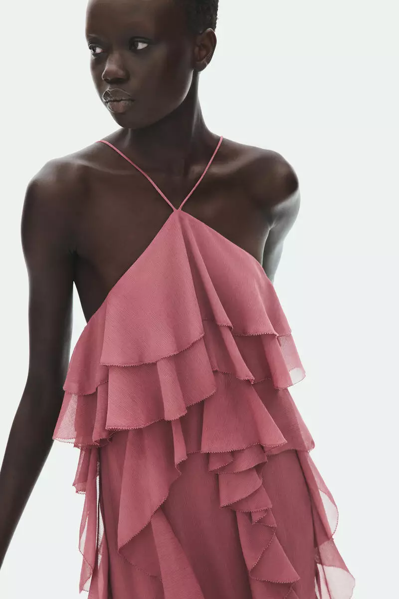 Flounced chiffon dress