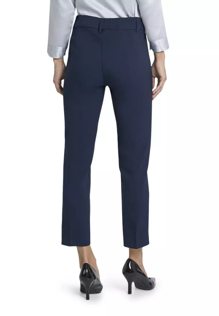 Winnie Celana Import Design Classic Long Pants Bawahan Wanita Formal - Biru Dongker