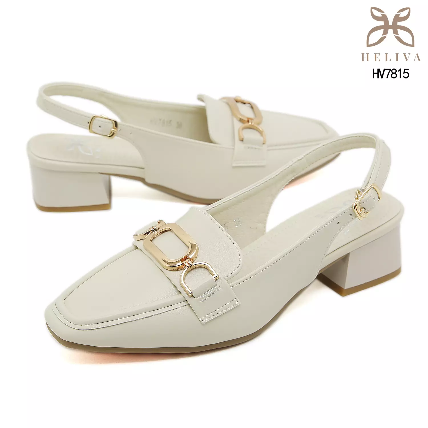 Heliva Enel Modern Loafer-Inspired Heels with Slingback Design & Iconic Bit Ornament HV7815