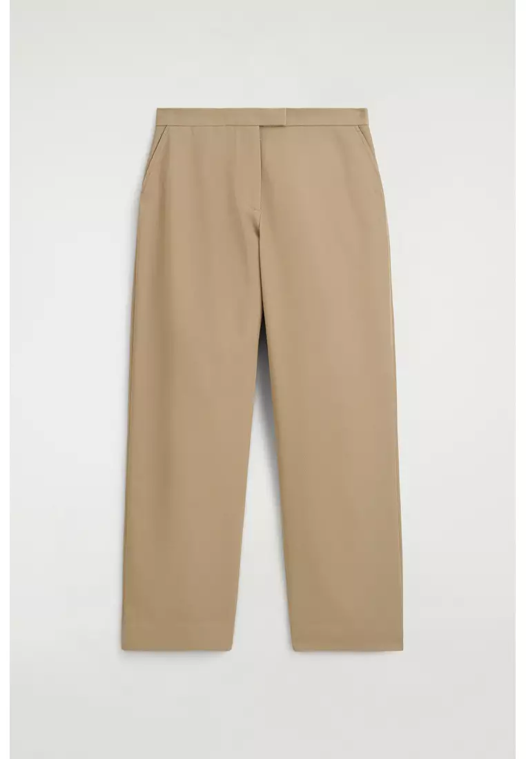 WOOL-TWILL STRAIGHT-LEG TROUSERS