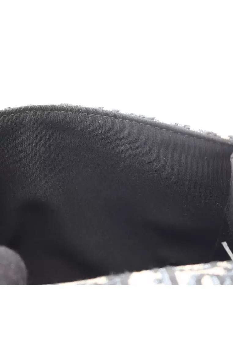 Pre-Loved Christian Dior GALLOP gallop oblique Shoulder bag canvas leather light beige Navy black