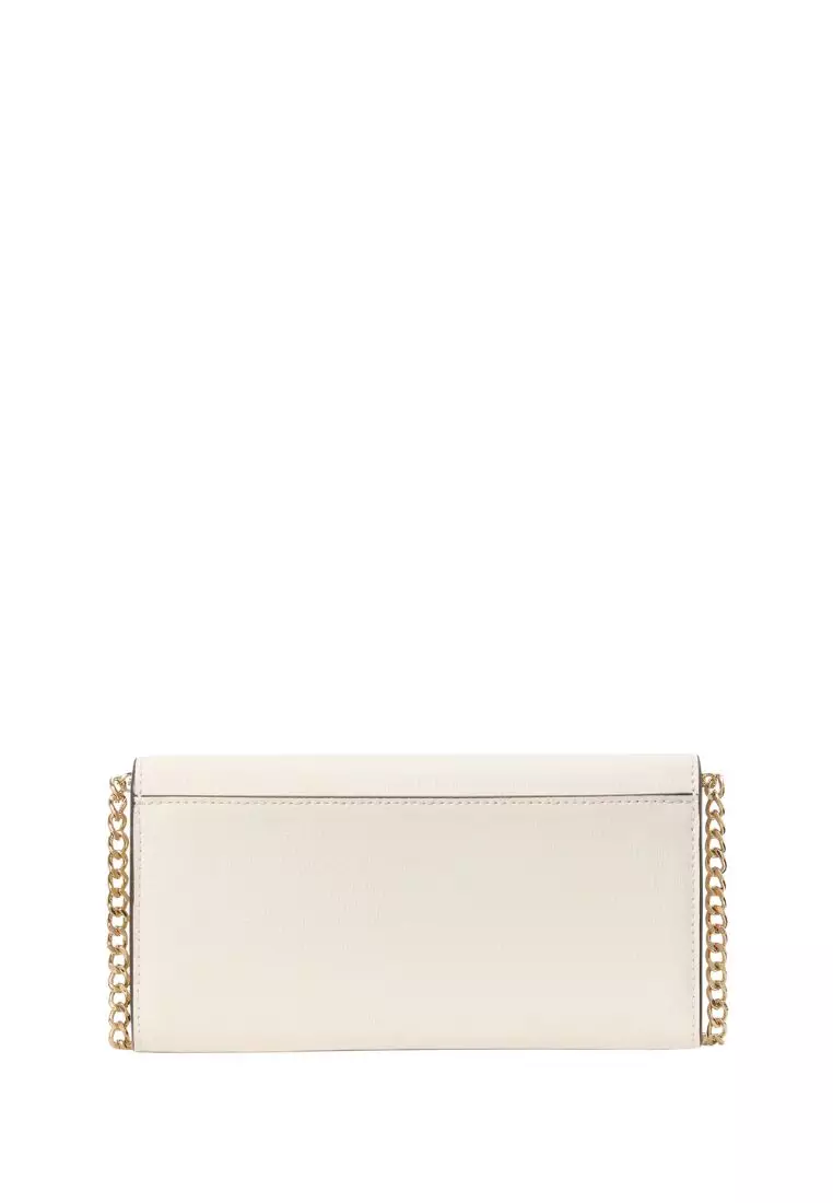 Phoebe Floral Applique Turnlock Wallet-on-Chain Meringue Multi