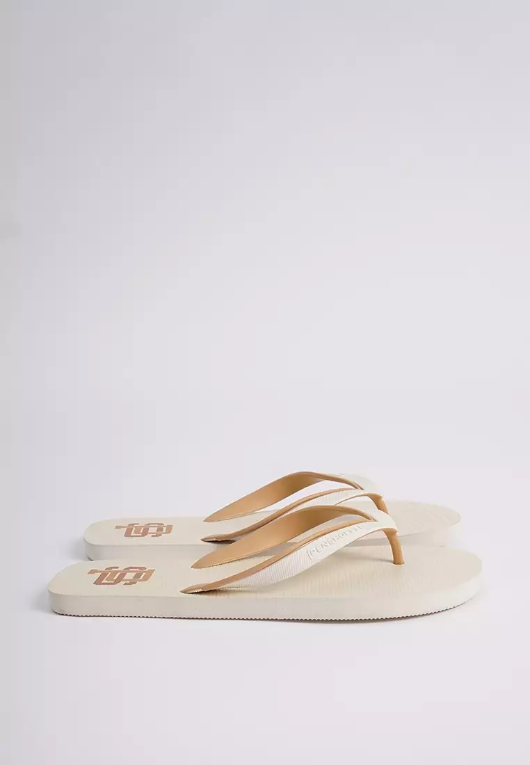 Discount on Penshoppe  shoes - SKU: Men's Two-Toned Sole Flip Flops with Branding