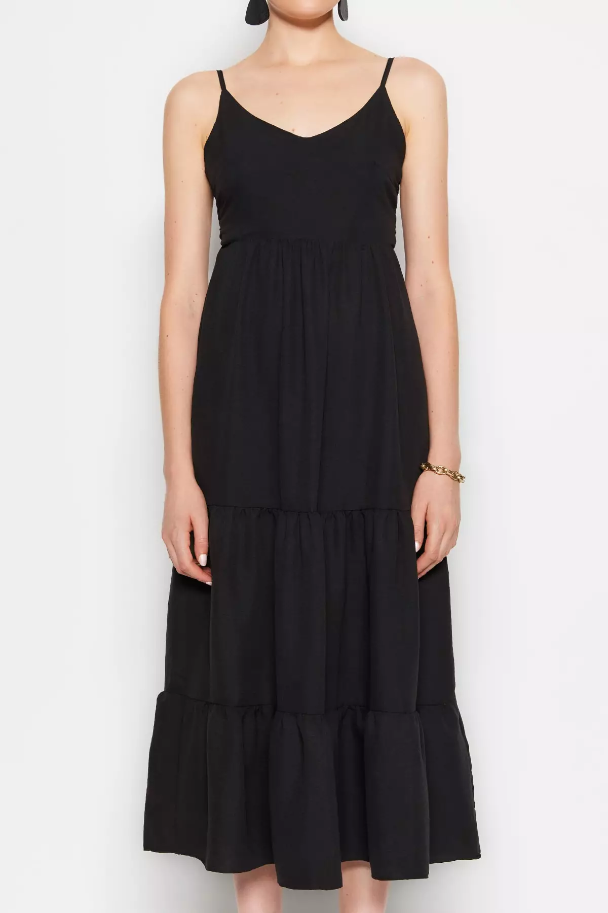 Woven Strap Back Detailed Dress