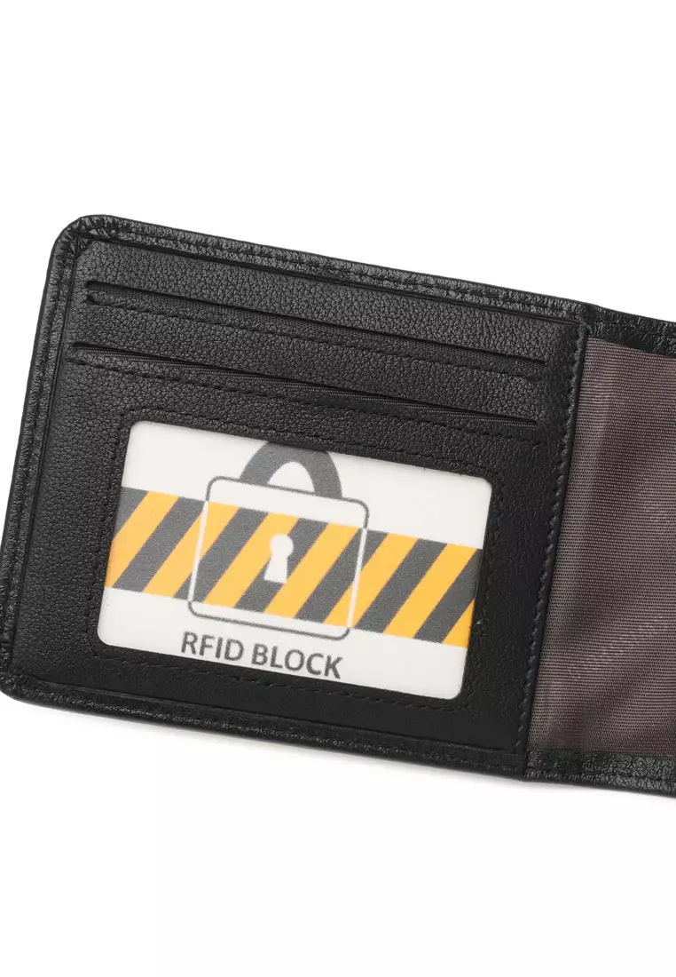 Men's Genuine Leather Zipper Wallet - Black