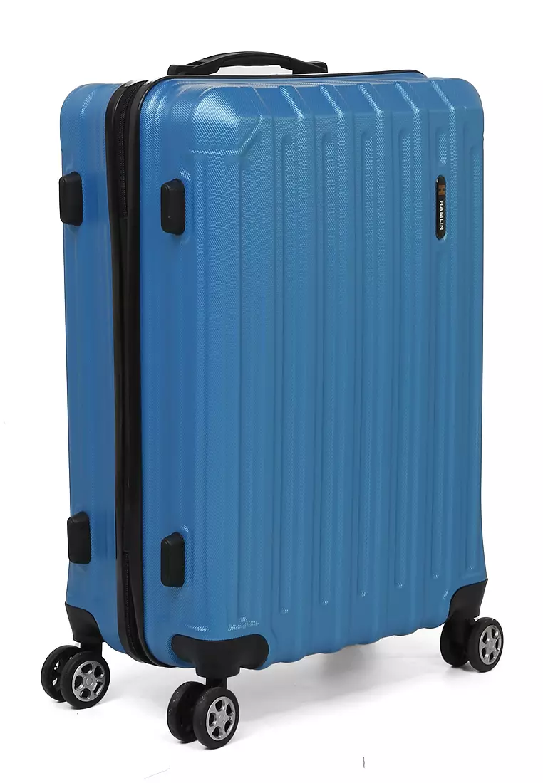 Isvara Tas Koper Hardcase Unisex One Set Suitcase Number Code Combination Lock Large Compartment Material ABS+PVC Coated ORIGINAL - Light Blue