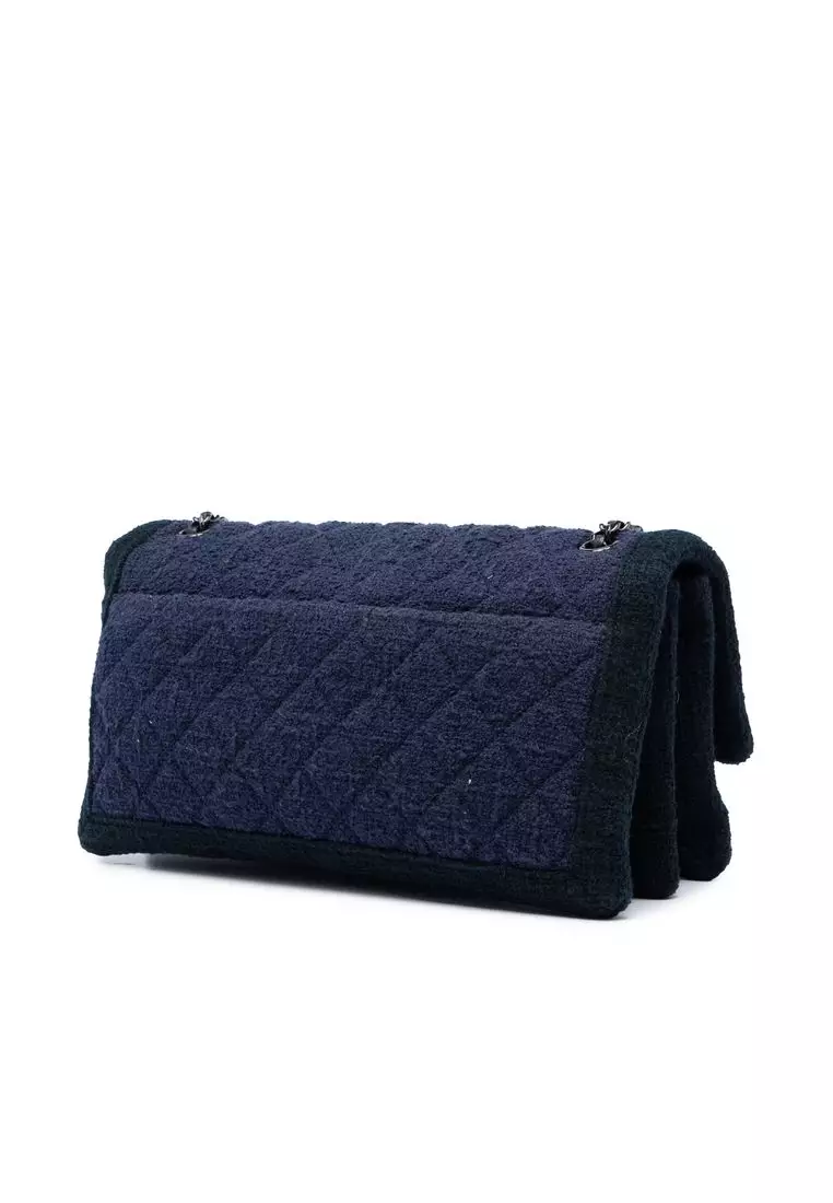 Pre-Loved Chanel Cc Quilted Tweed Accordion Flap