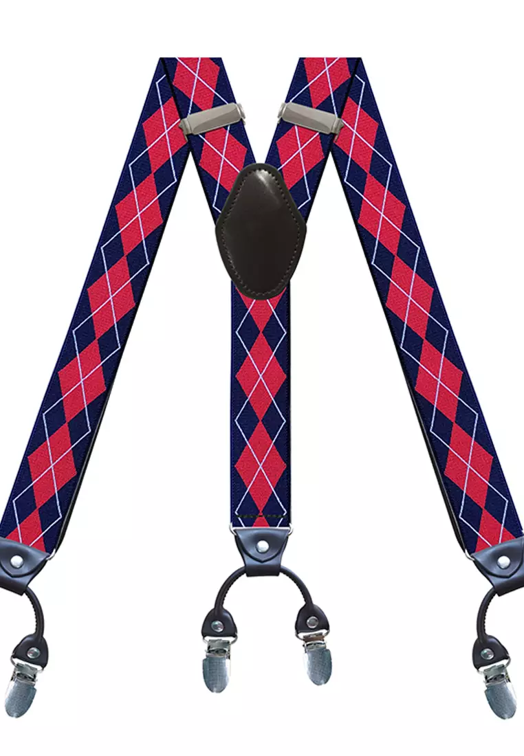 Men's Adjustable Elastic 6 Clips Suspenders