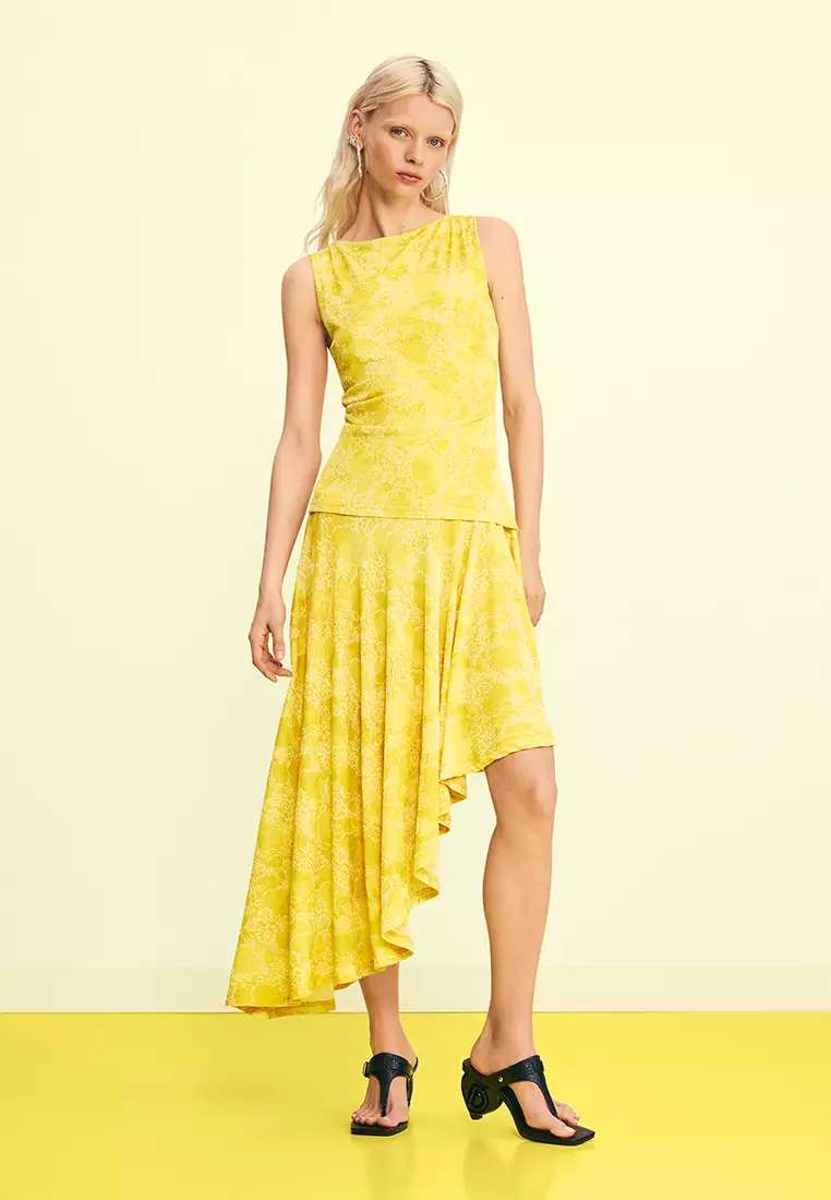 ASYMMETRICAL PRINTED DRESS