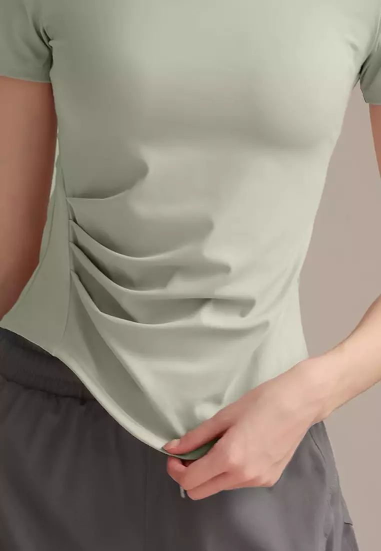 Aeries Top Sport Shirt – Breathable & Stretchable Workout Tee Women V-Neck Short Sleeve Workout Gym Fitness