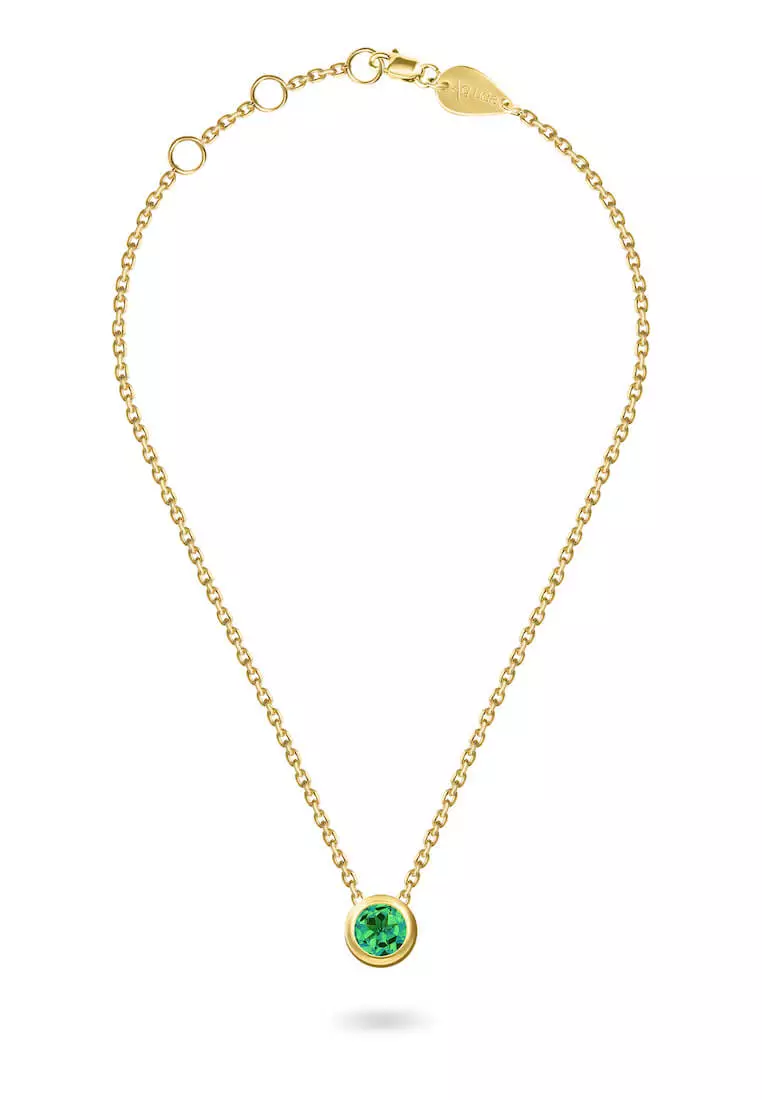 Gold necklace emerald top