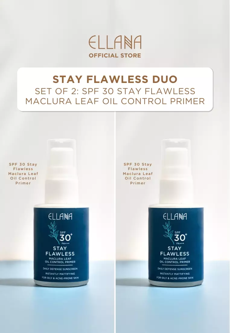 Discount on Ellana Mineral Cosmetics  shoes - SKU: Ellana Spf 30 Stay Flawless Maclura Leaf Oil Control Primer - 2pcs