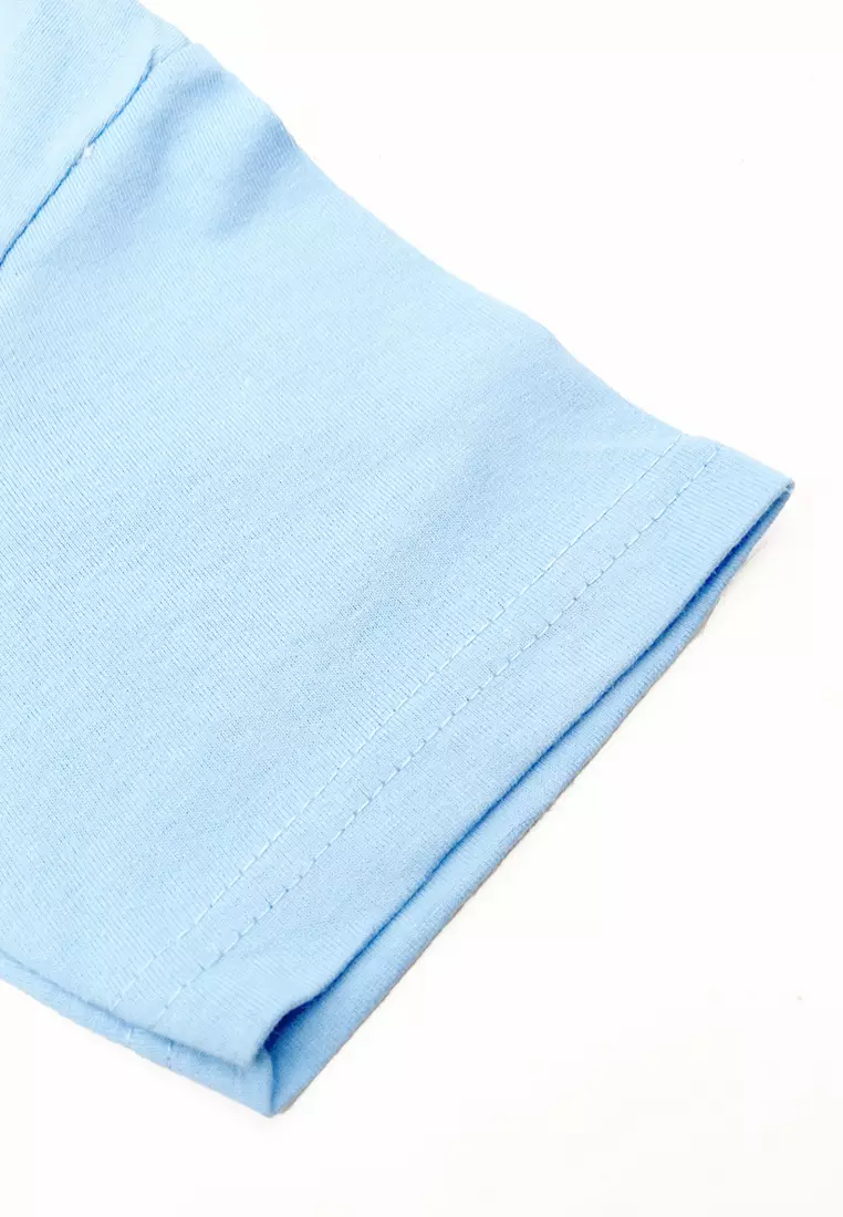 Wakakids Baju Anak Laki Laki Atasan Kaos Usia 3 Tahun Hingga 9 Tahun Oblong Lengan Pendek Motif Nasa Space 4195 Skats Biru Muda