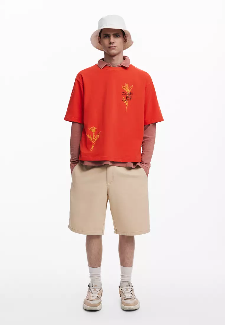 Short-sleeve floral T-shirt