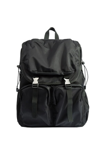 Lara black Men's Fashionable Nylon Breathable Waterproof Wear-resistant Outdoor Sports Leisure Backpack - Black E1485AC33FA3F8GS_1