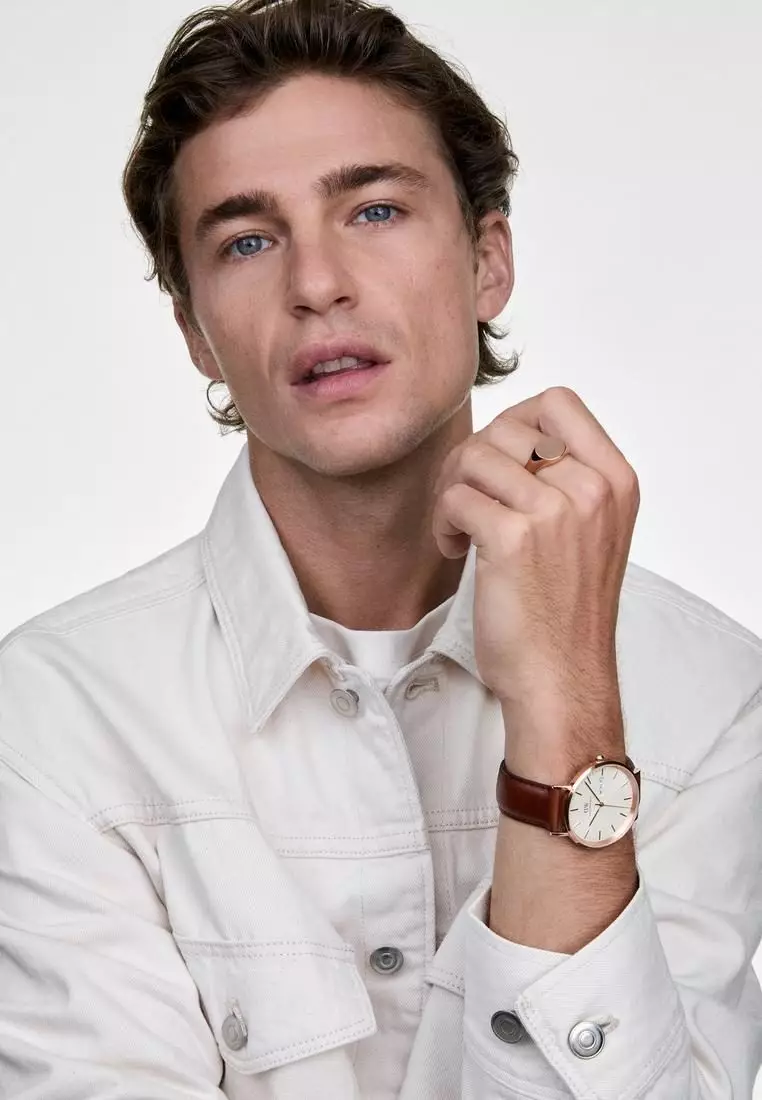 Classic Day Display St Mawes Rose Gold Champagne - Men Watch stainless steel leather watch DW Official Authentic Original jam tanggan lelaki DW jam tangan