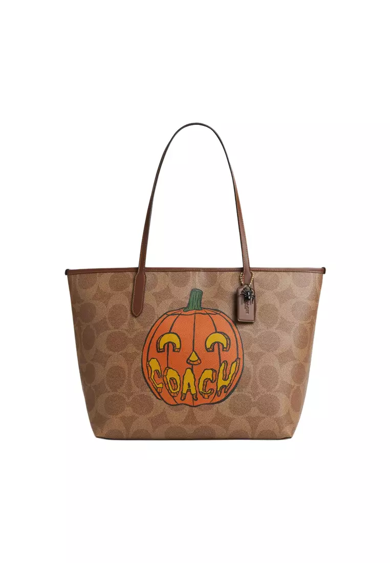 Buy COACH City Tote Bag In Signature Canvas With Halloween Print