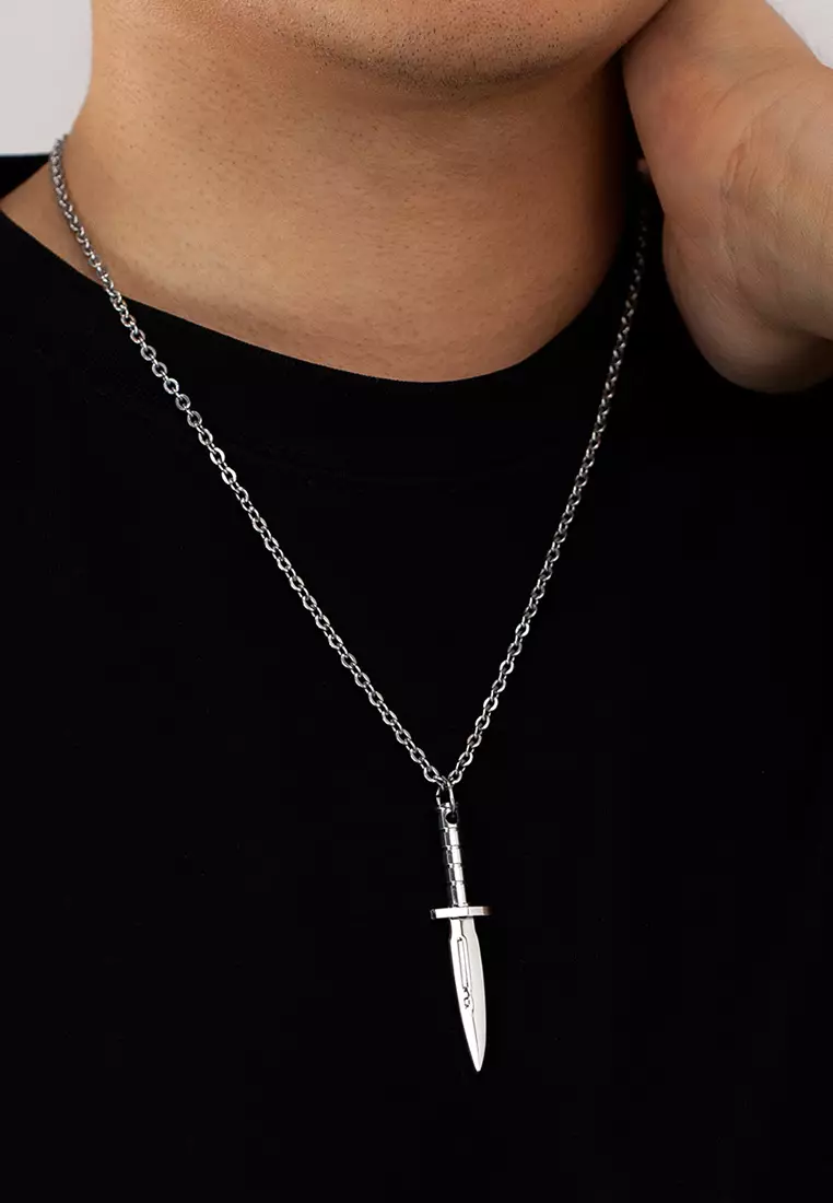銀色匕首吊墜項鍊