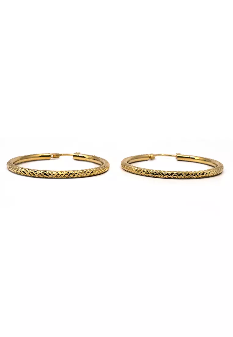 18K Italian Made Yellow Gold Earrings