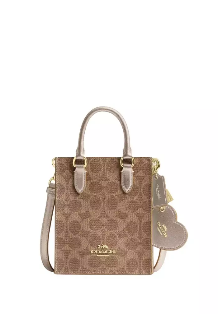 Boxed Mini Tote Bag And Mirror Bag Charm Set