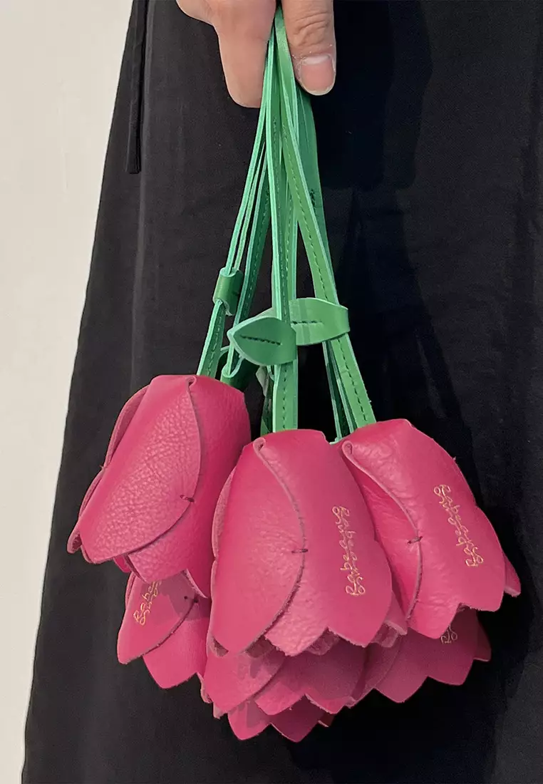 [Online Exclusive] Flower Key-ring Bag Charm - Candy Pink