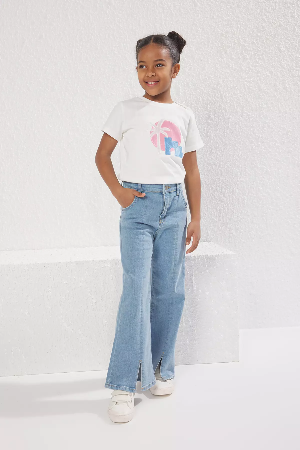 Flare Leg Elastic Denim Jeans